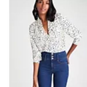 NWT Ann Taylor spotted camp shirt, size small